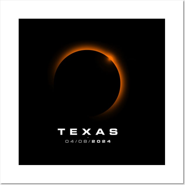 Texas Total Solar Eclipse 2024 - Texas Solar Eclipse Wall Art by theCrazyCan